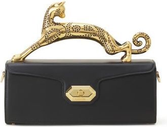 Lanvin Pencil Cat Bag In Leather in Black at Nordstrom