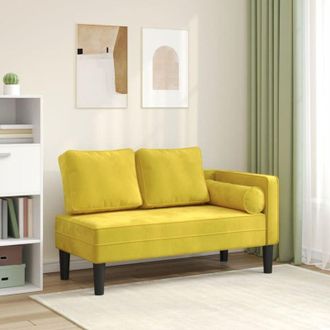 vidaXL Chaise Longue con Cuscini Giallo in Velluto - Vidaxl