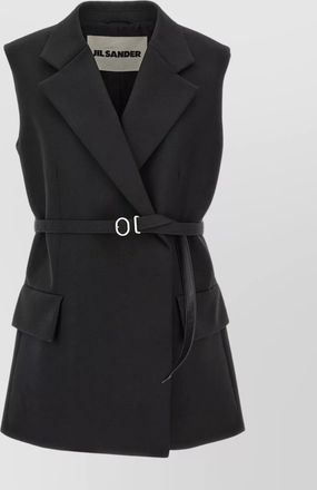 Jil Sander wool vest belted waist