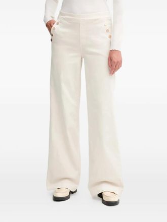 Joseph Ribkoff button-detail trousers - women - Cotton/Recycled Polyester/Spandex/Elastane - 50 - Neutrals