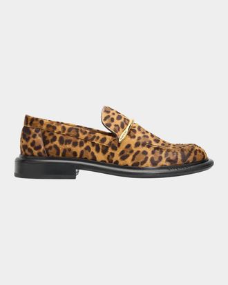 Givenchy Pinch Leopard Calf Hair Loafers