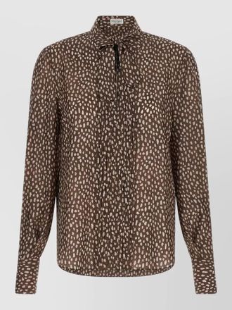 Brunello Cucinelli silk printed lavalli&egrave;re blouse