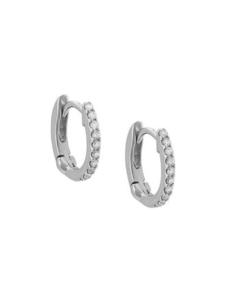 Dana Rebecca Designs Orecchino a cerchio in oro bianco 14kt con diamanti - Argento