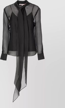 Carolina Herrera silk foulard-neck long-sleeve blouse