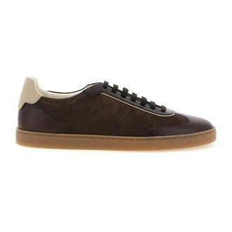 Brunello Cucinelli Leather-Trimmed Suede Trainers - male - Brunello Cucinelli - Laced Shoes - Brown - 6 UK - Shoes