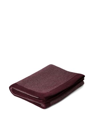 Brunello Cucinelli striped cashmere throw - Red