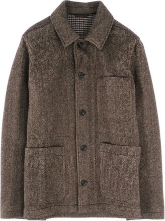 Hartford Jassen, Heren, Bruin, M, Wol, Jamison Herringbone Jacket