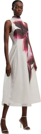 Karen Millen Sleeveless High Neck Midi Dress in Pink at Nordstrom, Size 10