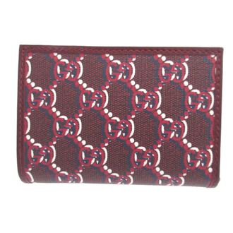 Gucci Red Color Leather Long Wallet (Bi-Fold) (Pre-Owned)