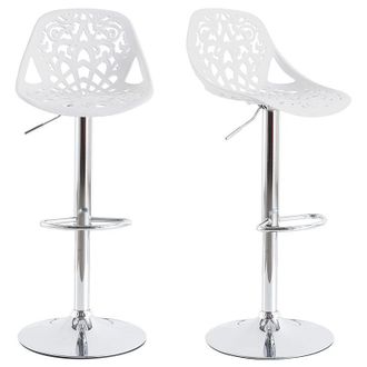 Miliboo Sgabelli da bar design barocco bianco - set di 2 BAROCCA