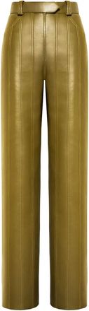 Aleksandre Akhalkatsishvili Pantaloni in pelle sintetica - Verde