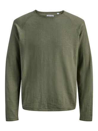 Jack & Jones Plus Size Rundhalspullover JJBREEZE KNIT CREW NECK PLS, Herren, Gr. 4XL, dusty olive, Strick, Obermaterial: 100% Baumwolle, JACK & JONES PLUSSIZE, unifarben, re