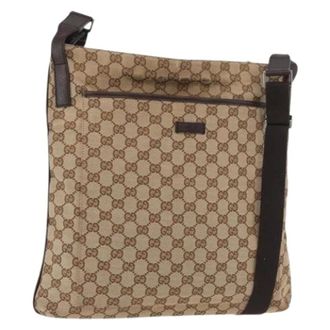 Gucci Pre-owned Cross Body Bags, female, Beige, Size: ONE SIZE Pre-owned Vintage GG Canvas Shoulder Bag