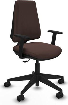 Piqueras y Crespo Elche Cp Similpiel Marr&oacute;n Oscuro Brazos 1d Base Piramidal Ruedas Nailon 65mm