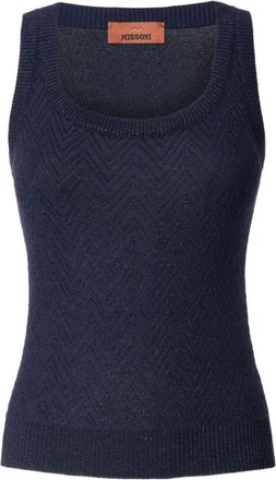 Missoni Top smanicato con motivo chevron - Blu