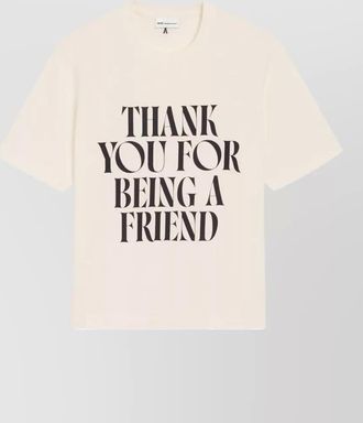 Ami cotton boxy fit short sleeve printed t-shirt