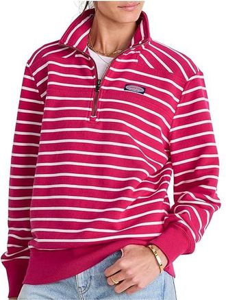 Vineyard Vines Surf Terry Shep Shirt Womens Sweatshirt Stripe Charm Pink : MD, Cotton
