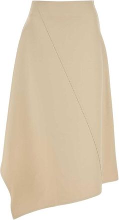Bottega Veneta Beige Asymmetric Midi Skirt