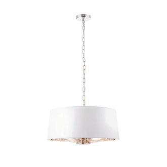 Loops Ceiling Pendant Light Bright Nickel & Vintage White Fabric 3x 40W E14 e10196 in Metallics