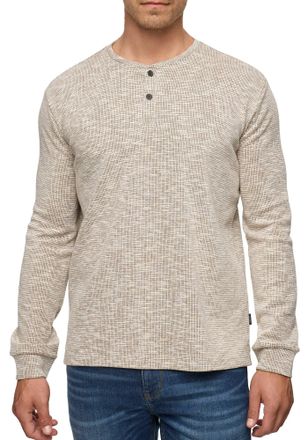Indicode Langarmshirt INDICODE INVitus, Herren, Gr. XXL, seal braun, Single Jersey, Obermaterial: 75% Baumwolle, 25% Polyester, meliert, regular fit normal, Ru