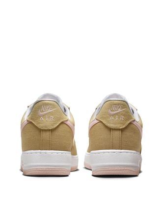 Nike Mens Air Force 1 Retro Ll Qs Linen Canvas Sneakers Beige Shoes >