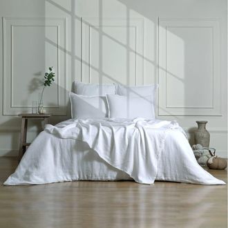 Febronie Juego de cama (65x65) lino lavado blanco 240x220