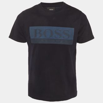 HUGO BOSS Boss By Hugo Boss Blue Graphic Print Cotton Knit Crewneck T-Shirt