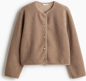 H&M Jacke aus Teddyfleece - Brown