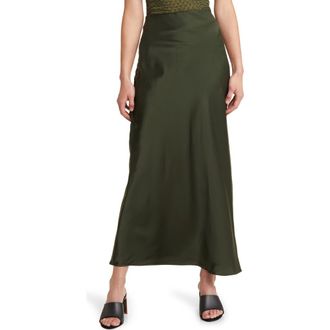 Frame Denim Silk Column Maxi Skirt in Surplus at Nordstrom Rack, Size X-Small