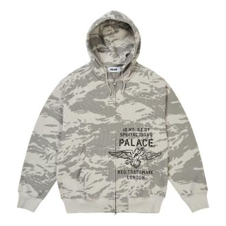 Palace Dove Stamp Waffle Zip Hoodie Snow Camo P31CS003