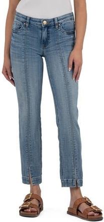 Kut from the Kloth Stevie Seamed Split Hem Low Rise Slim Straight Leg Jeans in Gained at Nordstrom Rack, Size 18 (Similar To 14W)