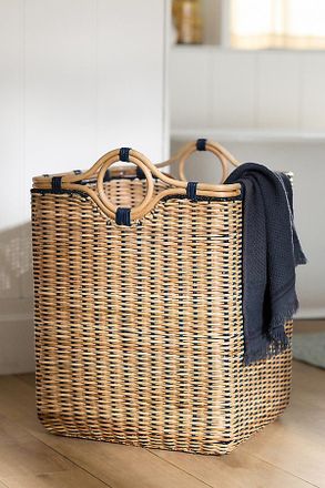 Anthropologie Rattan Hamper with Handles