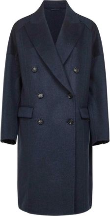 Brunello Cucinelli Cappotto doppiopetto - Blu