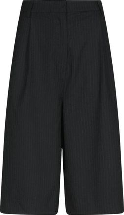 Neo Noir Rima Slim Pinstripe Shorts - Dames - Korte Broeken - Zwart - M - Leer - Korte Broeken