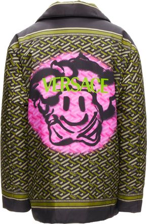 Versace La Greca Graffiti Medusa Smiley Padded Coat