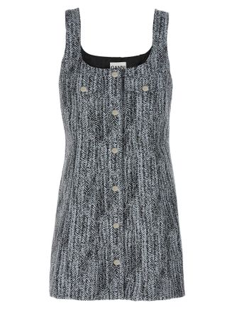 Ganni Multicolor Cotton Short Womens Dress
