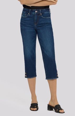 NYDJ Marilyn Button Cuff Crop Capri Jeans in Sunset Villa at Nordstrom, Size 12