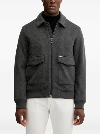 Guess Co Melton zip-fastening shirt jacket - Grey