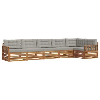 vidaXL Conjunto De Sof&aacute;s De Exterior 6 Pcs Gris Natural Y Claro Vidaxl