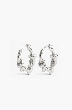 Yoj Knotted Maxi Hoops In Silver at Nordstrom