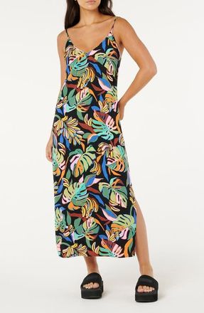Rip Curl Sunset Luau Midi Sundress in Black Multi at Nordstrom, Size X-Small