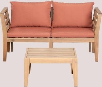 Sklum Sklum - Conjunto De Jard&iacute;n Con Sof&aacute; Modular De 2 Piezas Con Reposabrazos Y Mesa De Centro Filips