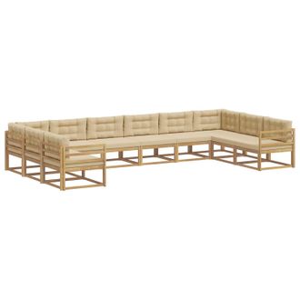 vidaXL Conjunto De Sof&aacute;s De Exterior 10 Uds. Y Beige Vidaxl