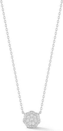 Glaze Jewelry Flower Cubic Zirconia Pendant Necklace in Silver at Nordstrom Rack
