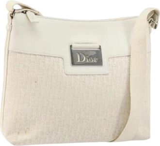 Dior Pre-owned Vintage Trotter Canvas Schoudertas - Dames - Vintage Schoudertas - Wit - ONE Size - Leer - Vintage