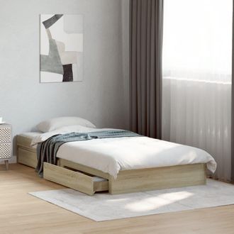 vidaXL Cama Con Cajones Madera Ingenier&iacute;a Roble Sonoma 100x200 Cm Vidaxl