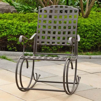 International Caravan Inc Santa Fe Iron Nailhead Rocker