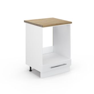 Vicco Armario Para Horno Empotrado Fame-line, Blanco Alto Brillo, 60 Cm, Et Roble Vicco