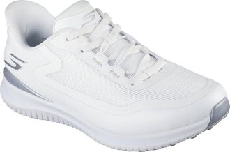 Skechers Slip-ins: GO Golf Flight Sneakers for Women - Breathable Mesh, Spikeless Traction White Silver