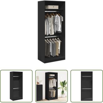 vidaXL Armadio nero - Armadio Nero 80x50x200 cm in Legno Multistrato